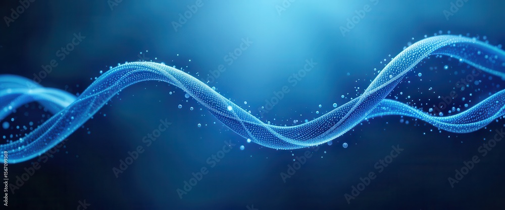 Aufkleber Swirling blue waves creating a dynamic background for computer monitors
