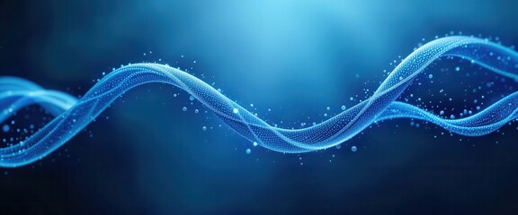 Swirling blue waves creating a dynamic background for computer monitors