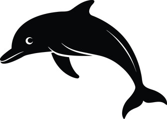 Fototapeta premium dolphin icon silhouette on white background.eps