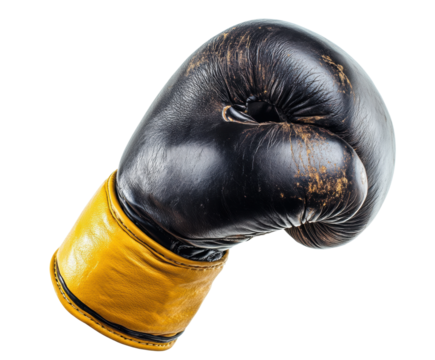 Boxing action gloves sports arena dynamic view fitness isolated on transparent background