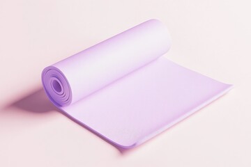Serenity and balance: lavender yoga mat on minimalistic background for mindful living and relaxation