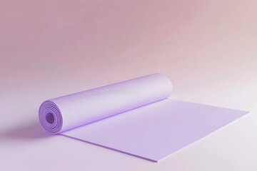 Mindfulness and yoga theme with relaxing yoga mat roll for wellness design