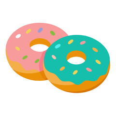 Fototapeta premium colorful donuts isolated on white