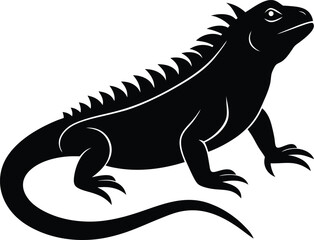 Fototapeta premium marine iguana icon silhouette on white background (3).eps