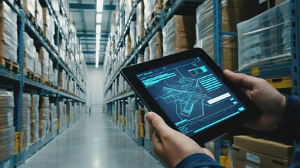 Software for logistics in a warehouse. - Powered by Adobe