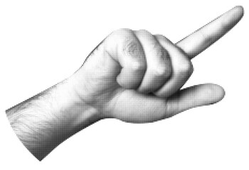Trendy halftone collage element man hand palm. Elements cut out hand indicates something important. Retro punk design for poster social media banner, flyer