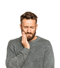 Experiencing tooth pain home personal health well-being isolated on transparent background