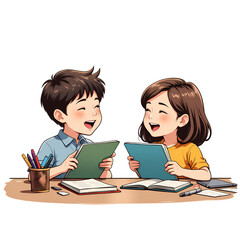 Students Ready With Notebooks and Pens