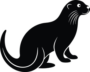 sea otter icon silhouette on white background (2).eps