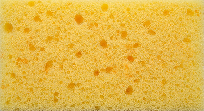 Yellow cleaning sponge surface texture