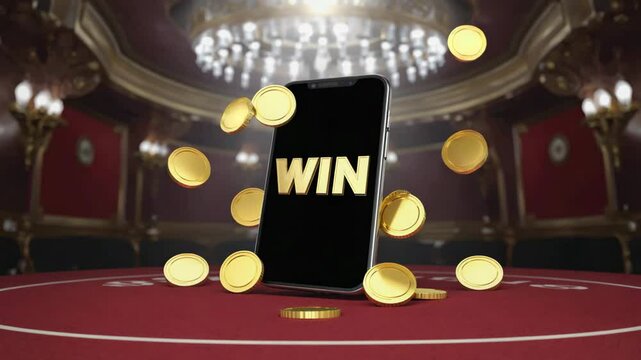 "WIN" message at a mobile casino.