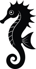 Obraz premium seahorse icon silhouette on white background (3).eps