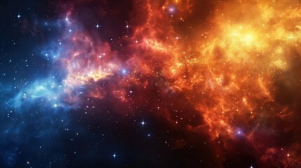 Naklejka premium Vibrant cosmic nebulae in deep space showcasing colors and star formations