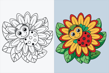 illustration of a ladybug coloring page 