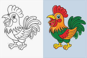 illustration of a roster coloring page