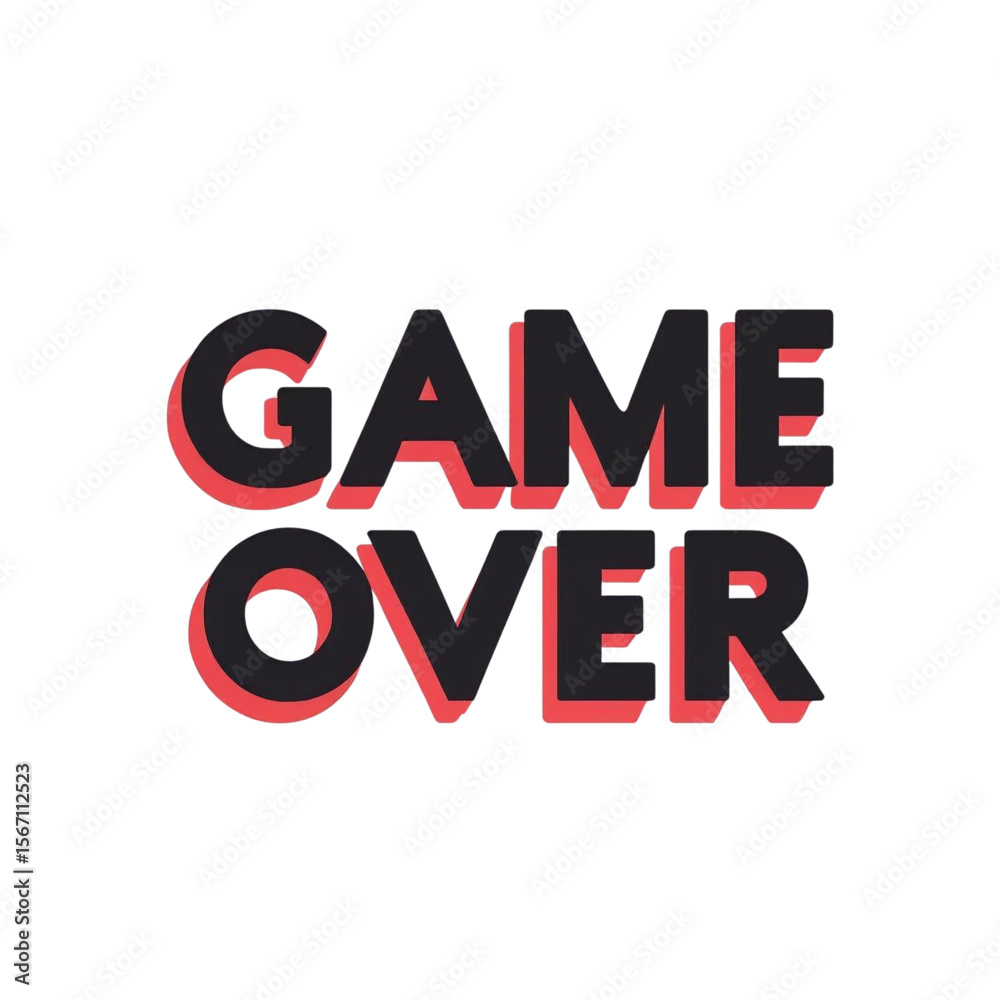 Poster download game over screen vector illustration with shadow effect for graphic design and web design p