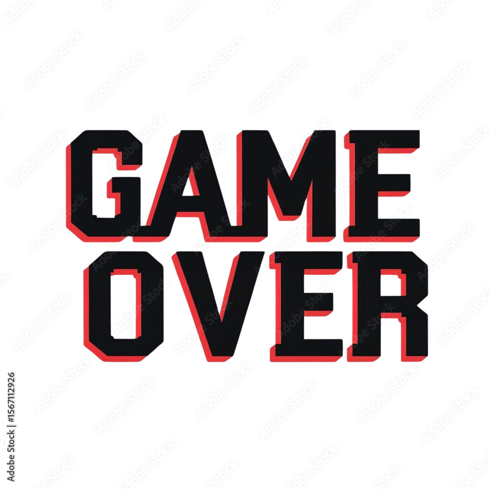 Fototapete retro arcade style game over screen design for gamers and esports enthusiasts with pixelated text ef