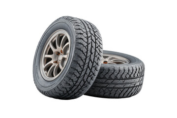 PNG Pair of modern car tires with tread patterns on black background