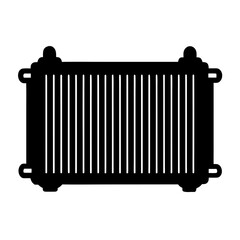  A silhouette of a radiator on white background 
