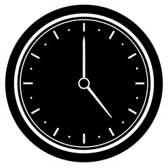 vector clock icon on  silhouette white background 
