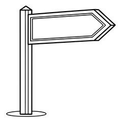 Obraz premium Directional signpost with blank arrow empty