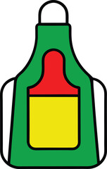 vector outline festive apron logo icon with white .eps