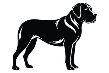 Elegant Silhouette of a Great Dane A Striking Vector Illustration Capturing the Breed's Majestic Form and Powerful Stature