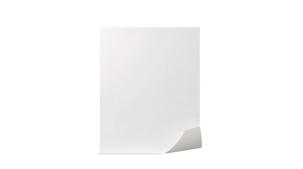 A blank canvas of possibilities a crisp white page with a curled corner awaiting your story on transparent background