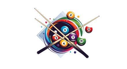 Dynamic Billiards Colorful Abstract Pool Cue and Ball Design