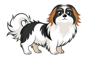 Adorable Cartoon Cavalier King Charles Spaniel with Expressive Eyes and Playful Tail a Whimsical Depiction