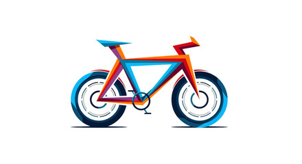 Fototapeta premium Abstract Geometric Bicycle Illustration Colorful Low Poly Design for Cycling, Sports, and Fitness Concepts