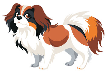 Majestic Cavalier King Charles Spaniel with Tricolor Coat An Adorable Companion Full of Energy and Charm Beautifully Illustrated Portrayal