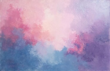 Fototapeta premium Abstract oil painting on canvas. Beautiful pastel colors. Painted brush strokes with purple pink blue orange shades, soft, creative, gentle. Artistic background with various painting techniques.