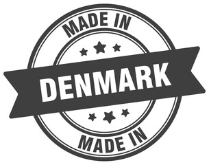 Obraz premium Made in Denmark round sign. Made in Denmark stamp.