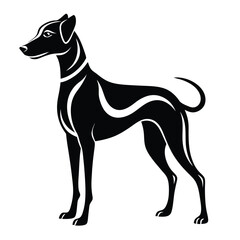 Elegant Silhouette of a Standing Dog with Graceful Lines A Striking Visual Representation of Canine Beauty and Poise