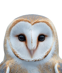 Captivating barn owl portrait wildlife environment isolated on transparent background