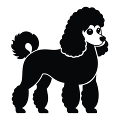 Stylish Poodle Silhouette A Timeless Canine Companion Pet Breed Illustration Perfect for Graphic Design Projects and Dog Lovers