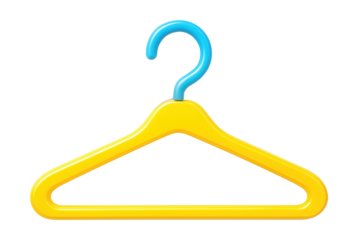 Brightly colored plastic hanger with a swivel hook, adding a touch of fun to a child?s room closet.