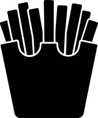 Silhouette of French Fries in Classic Takeout Container