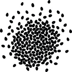chia seed on white background.eps