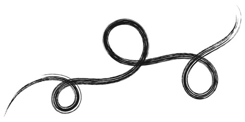 Brush Stroke Line, Isolated, Grungy Design, Curve Brush Stroke, Black, Vector