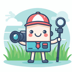 vector character of a smiling field style flat design