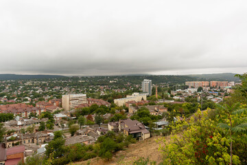 View from the observation deck of Pyatigorsk on cloudy autumn day