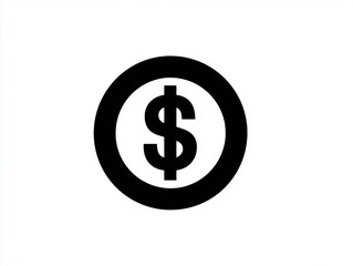 Obraz premium Minimalist dollar sign icon in a circle, and a dollar bill icon. Represents money, finance, currency, payment, and wealth. Ideal for business, banking, and economic themes. Simple and clean design.