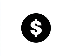 Obraz premium Minimalist dollar sign icon in a circle, and a dollar bill icon. Represents money, finance, currency, payment, and wealth. Ideal for business, banking, and economic themes. Simple and clean design.