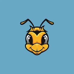 bee on blue background