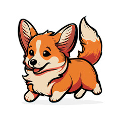 Realistic dog breed Corgi, on a white background - Vector illustration
