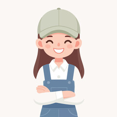 vector character of a smiling field style flat design