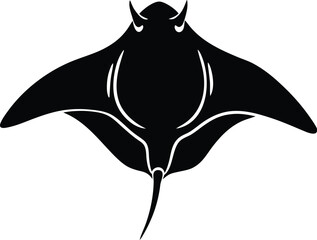 Fototapeta premium manta ray on white background.eps
