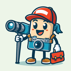 vector character of a smiling field style flat design
